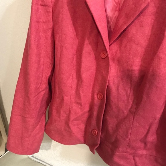 Talbots Petites Pink 100% Wool Jacket Sz 16 - Picture 3 of 6